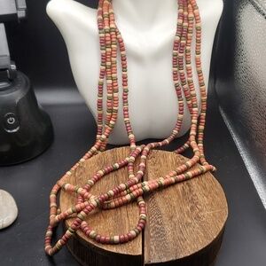 N2914‎ unakite heishi shell african necklace